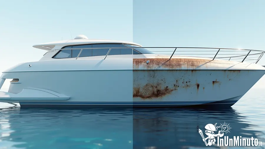 immagine iperealistica in 3D che mostri due versioni a confronto della carena